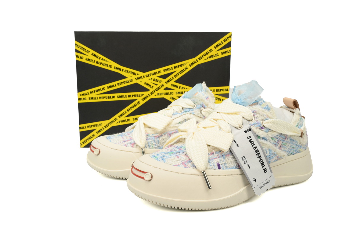 Smilerepublic Glacier mint Tan Jianci can replace open mouth laughing thick sole low cut canvas shoes