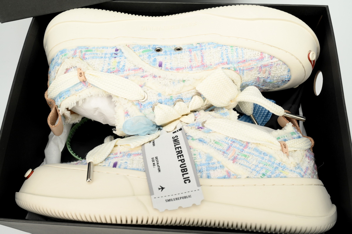 Smilerepublic Glacier mint Tan Jianci can replace open mouth laughing thick sole low cut canvas shoes