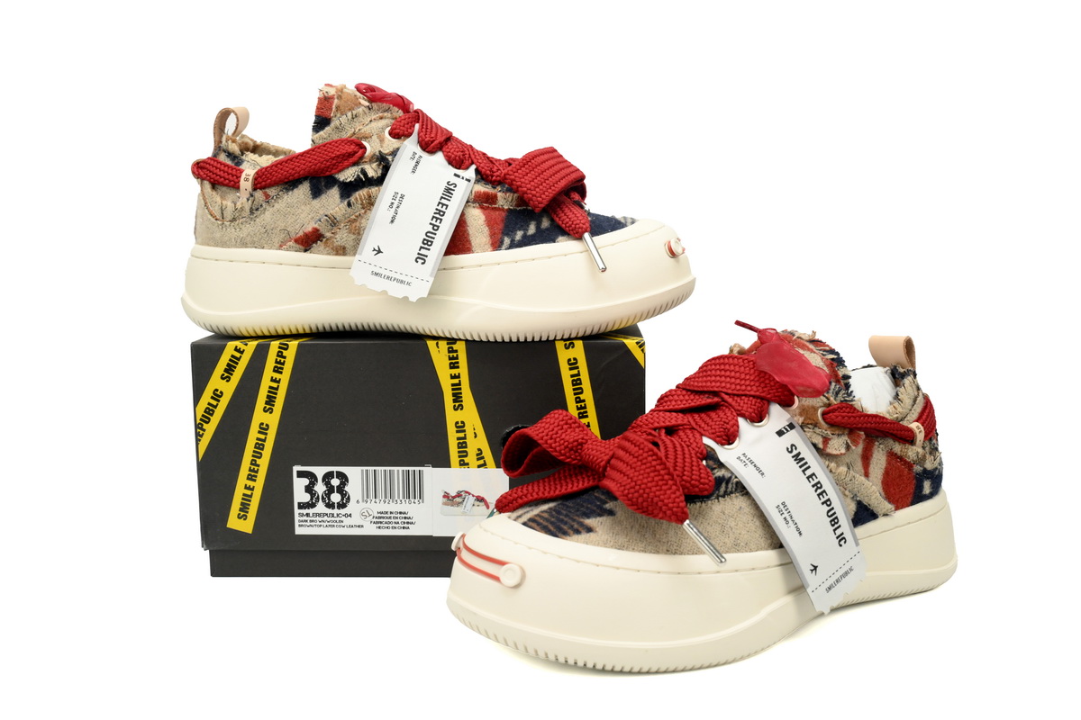 Smilerepublic Canvas Brown Tan Jianci Replaceable open mouth low cut canvas shoes