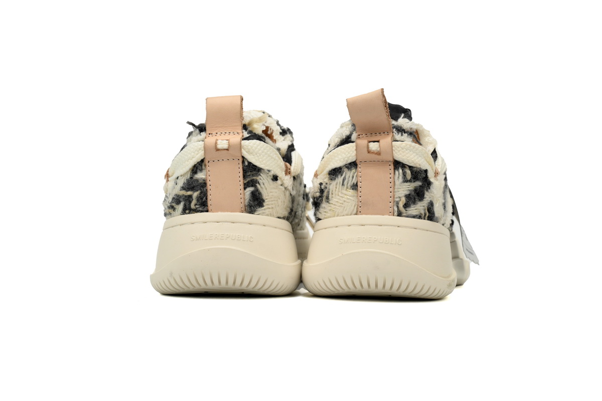 Smilerepublic Cheese Cat Color Block Tan Jianci Herringbone coarse pattern can replace open mouth low cut canvas shoes