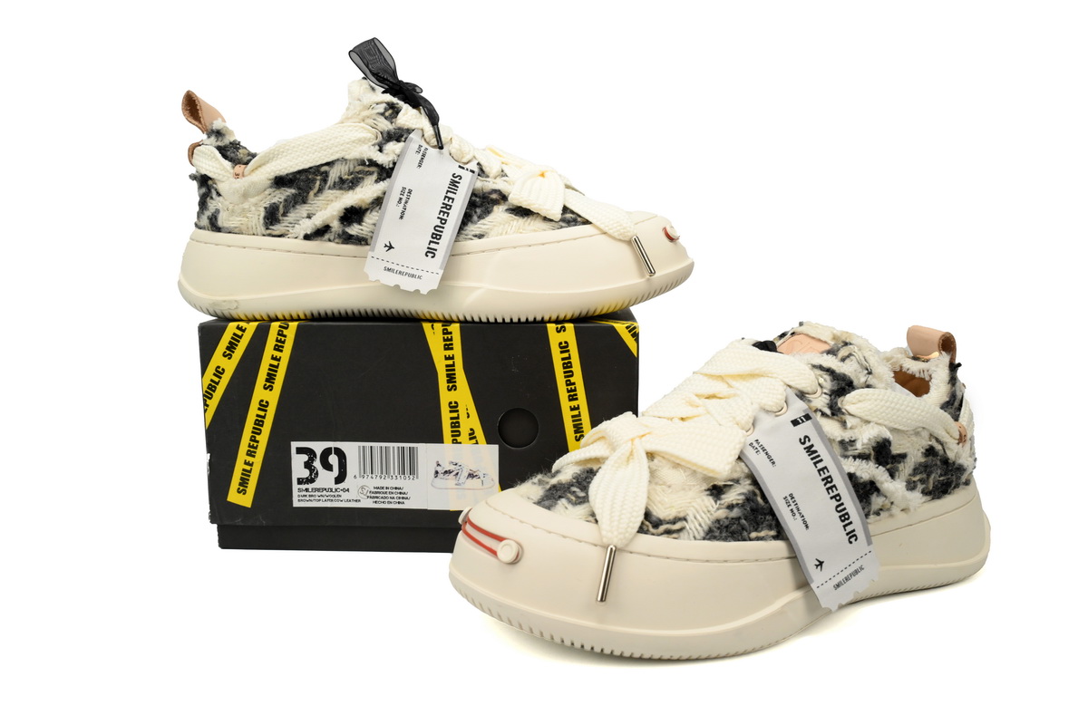 Smilerepublic Cheese Cat Color Block Tan Jianci Herringbone coarse pattern can replace open mouth low cut canvas shoes