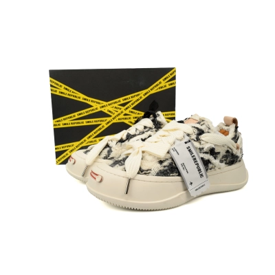 Smilerepublic Cheese Cat Color Block Tan Jianci Herringbone coarse pattern can replace open mouth low cut canvas shoes 02