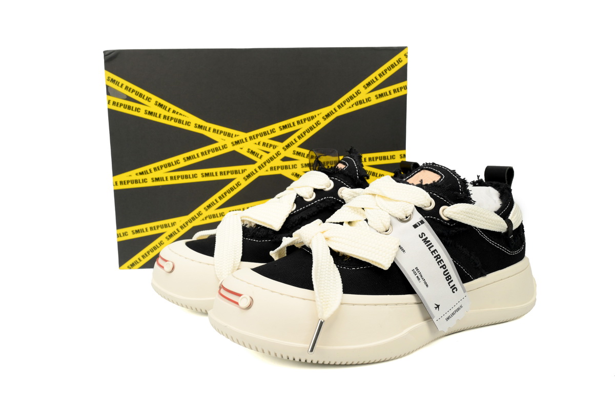 Smilerepublic Classic Black Tan Jianci Replaceable open mouth low cut canvas shoes