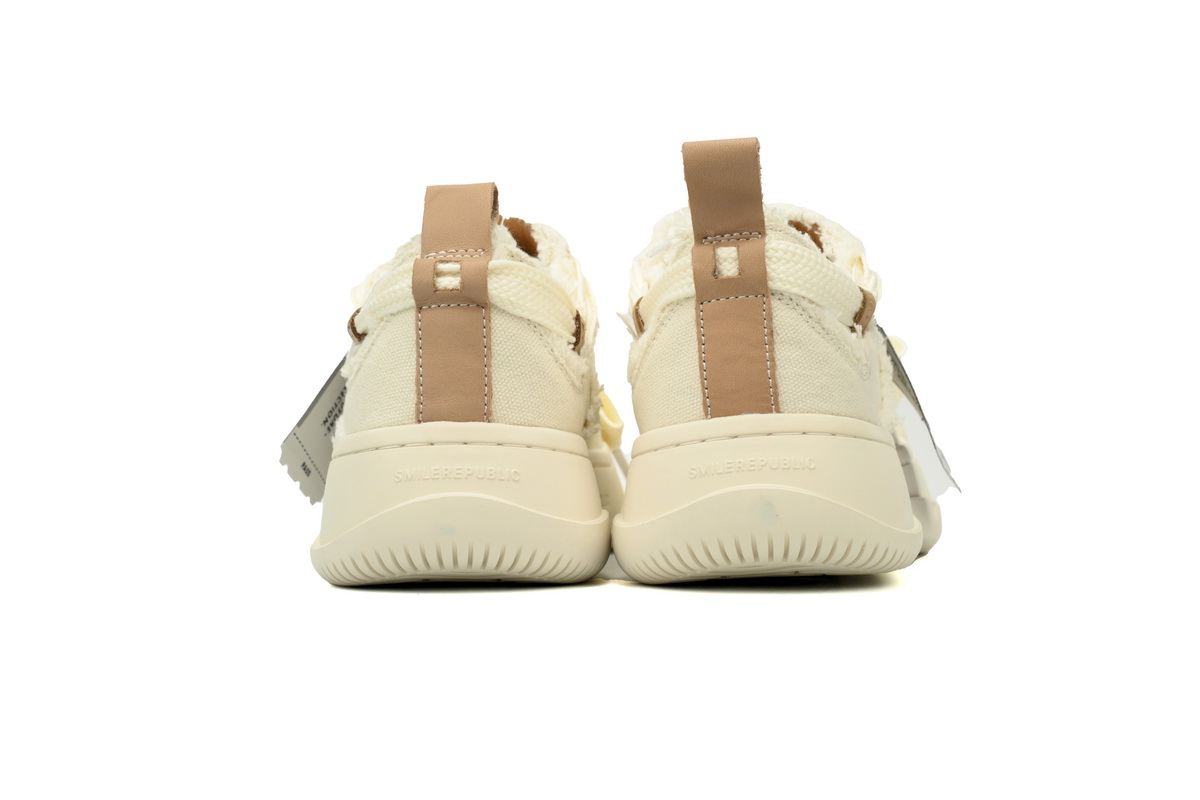 Smilerepublic Classic White Tan Jianci Replaceable open mouth low cut canvas shoes