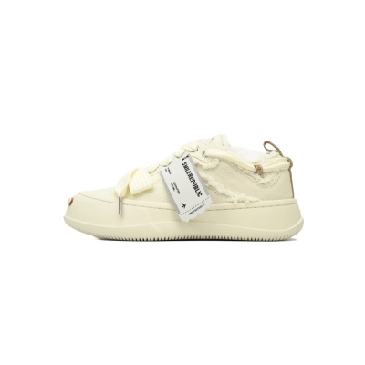 Smilerepublic Classic White Tan Jianci Replaceable open mouth low cut canvas shoes 01