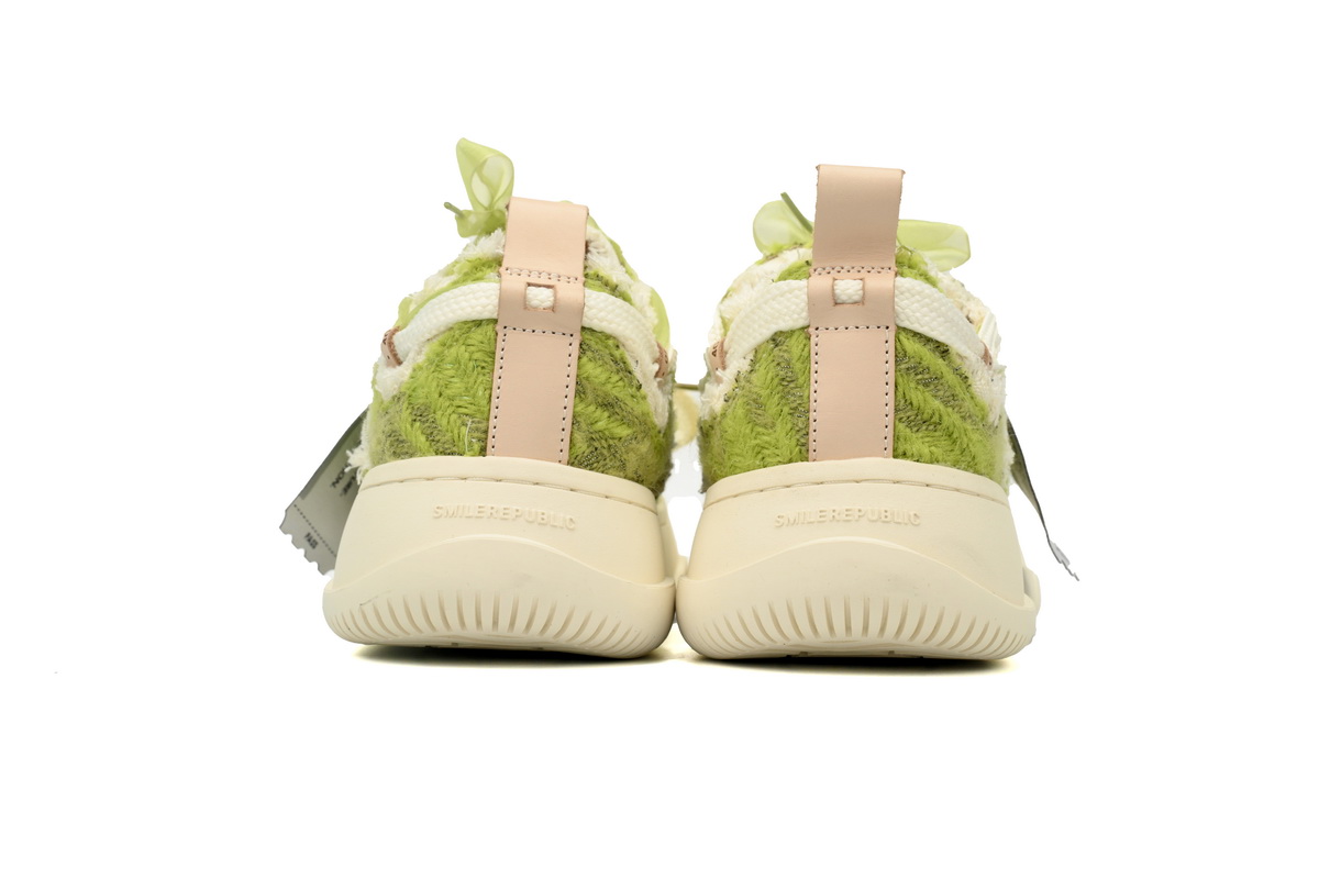 Smilerepublic Coarse green sandalwood Jian Ci replaceable low cut canvas shoes with open mouth smile
