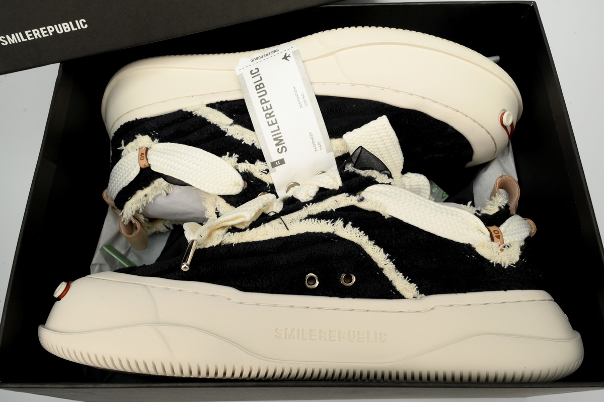 Smilerepublic Coarse woolen black Tan Jianci Corduroy replaceable open cut low cut canvas shoes