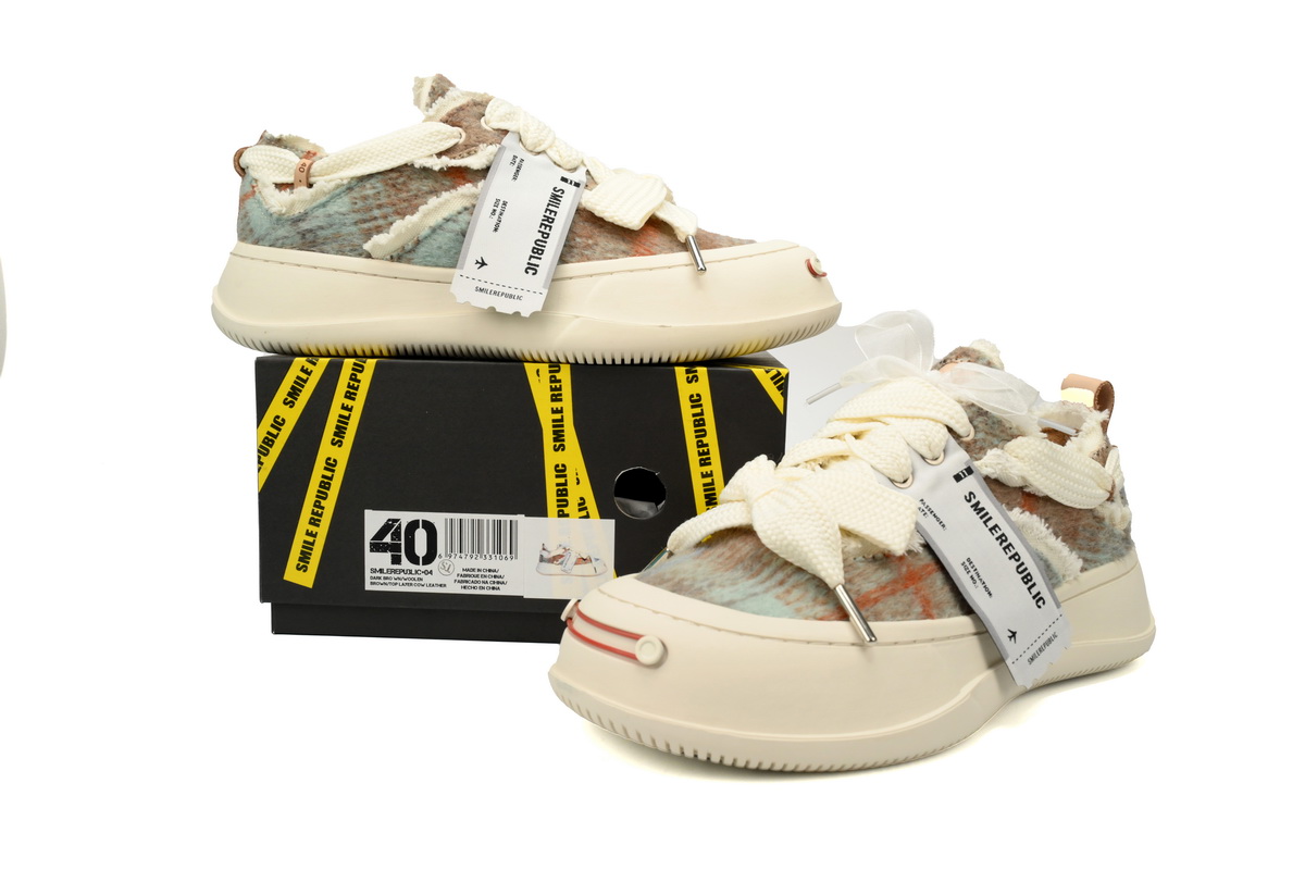 Smilerepublic Gradient woolen fabric Tan Jianci can replace open mouth low cut canvas shoes