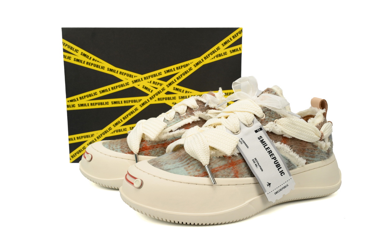 Smilerepublic Gradient woolen fabric Tan Jianci can replace open mouth low cut canvas shoes