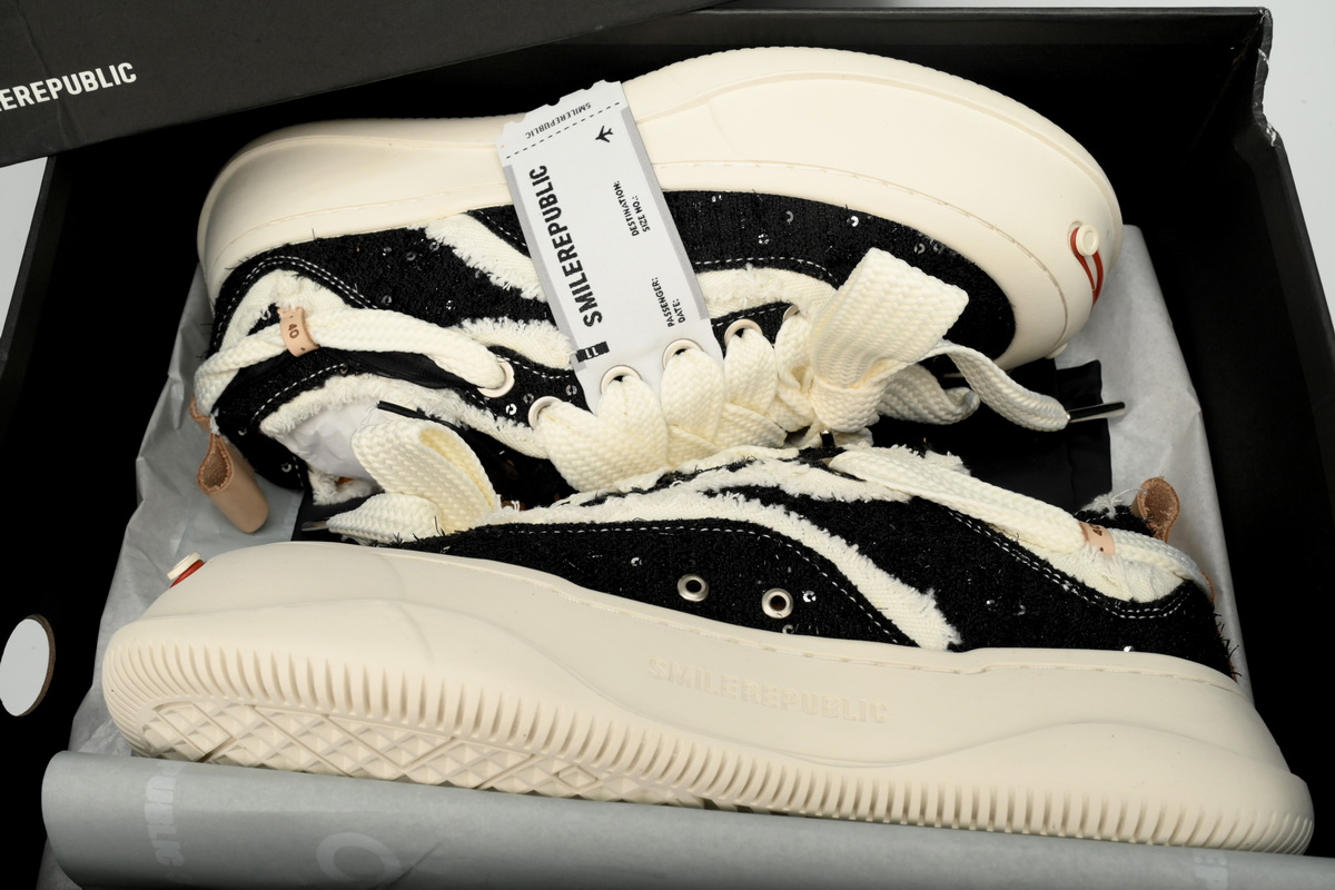 Smilerepublic Obsidian Tan Jianci Replaceable open mouthed thick soled low cut canvas shoes