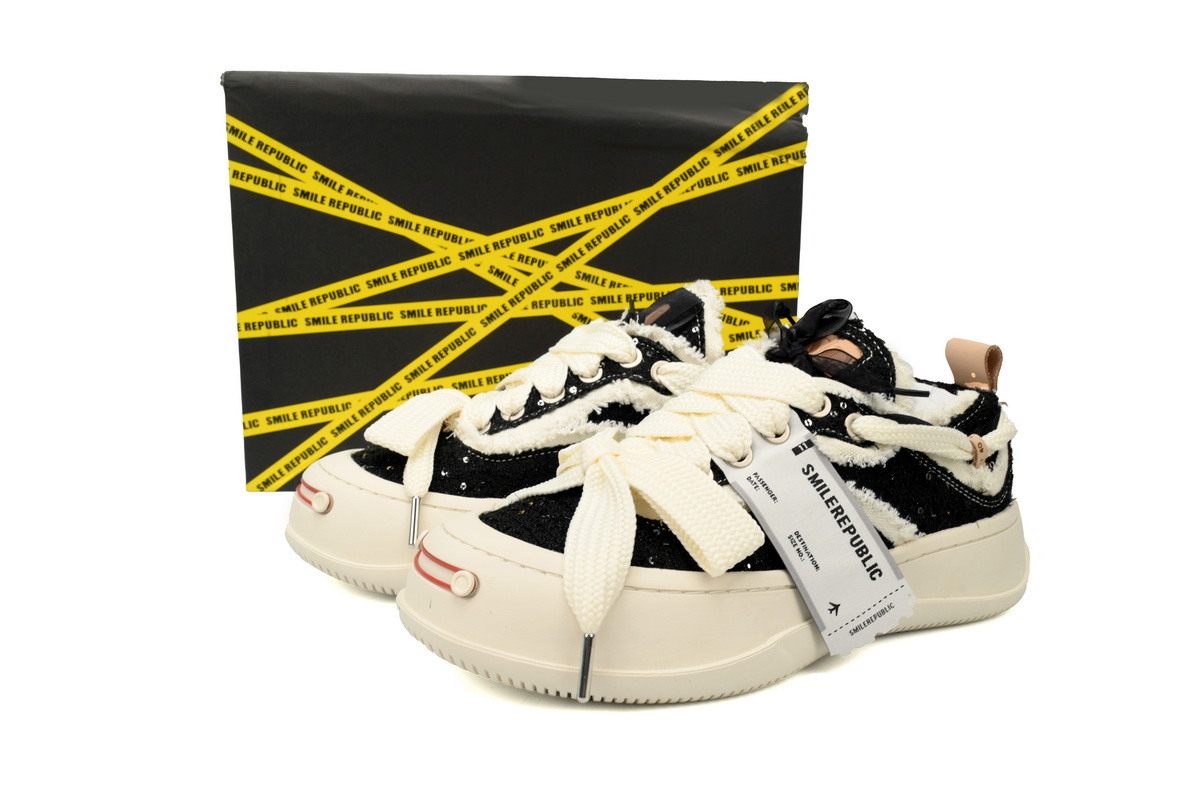 Smilerepublic Obsidian Tan Jianci Replaceable open mouthed thick soled low cut canvas shoes