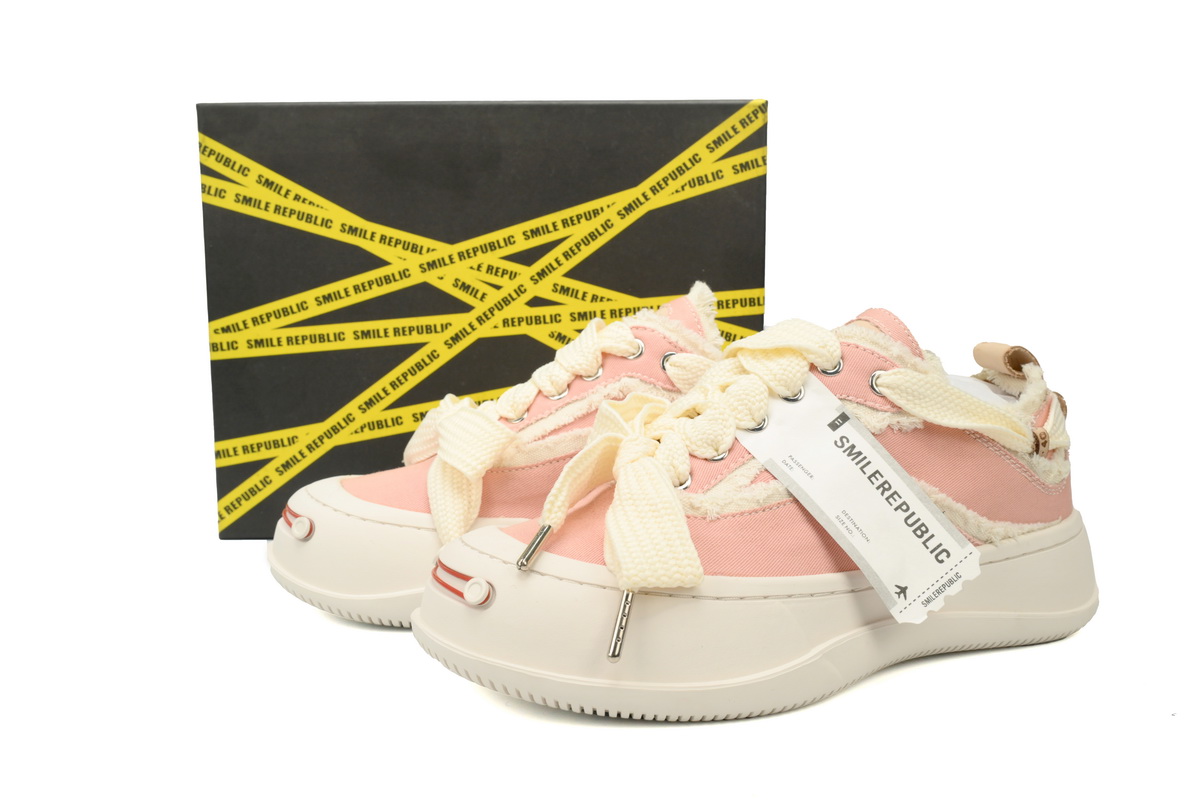 Smilerepublic Pink canvas Tan Jianci can replace open mouth low cut canvas shoes