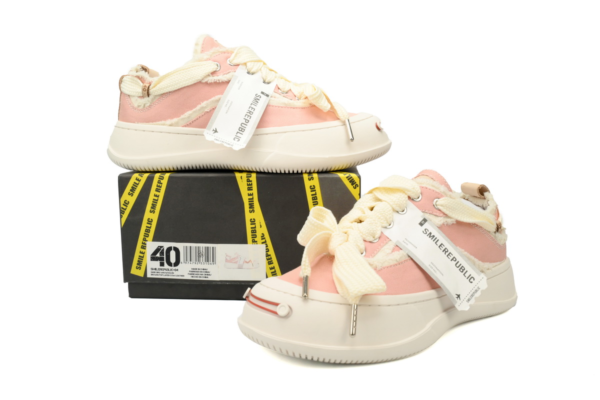 Smilerepublic Pink canvas Tan Jianci can replace open mouth low cut canvas shoes