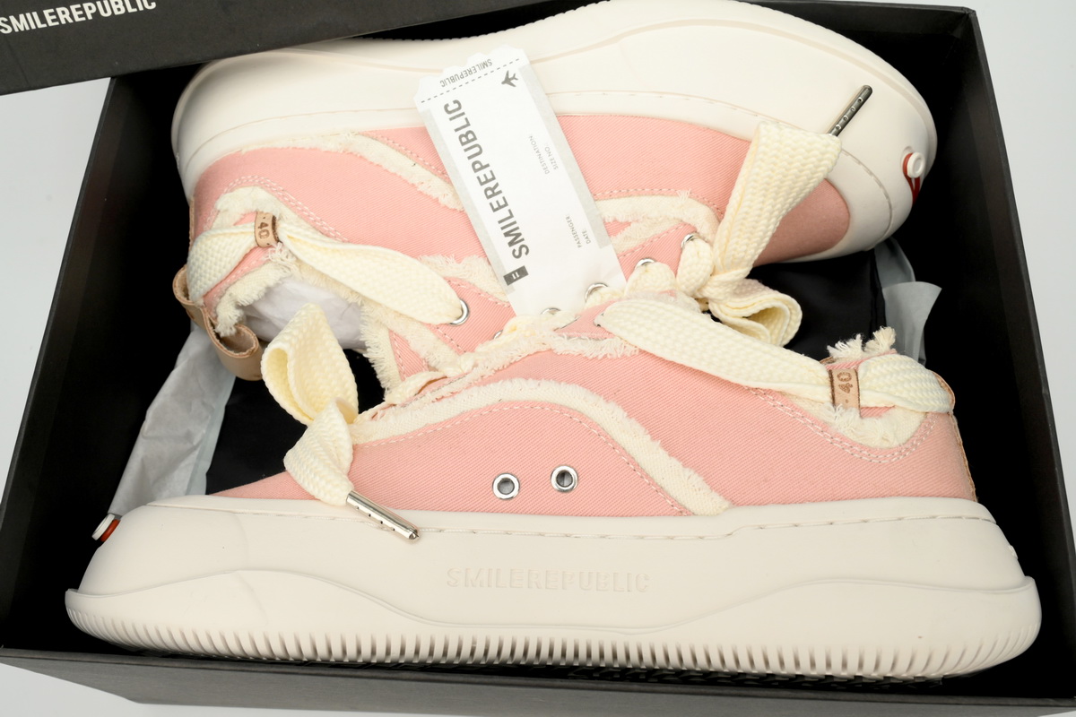 Smilerepublic Pink canvas Tan Jianci can replace open mouth low cut canvas shoes