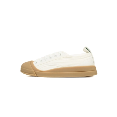 PKGoden Bottega Veneta lace up round toe fashionable sneakers white brown 01