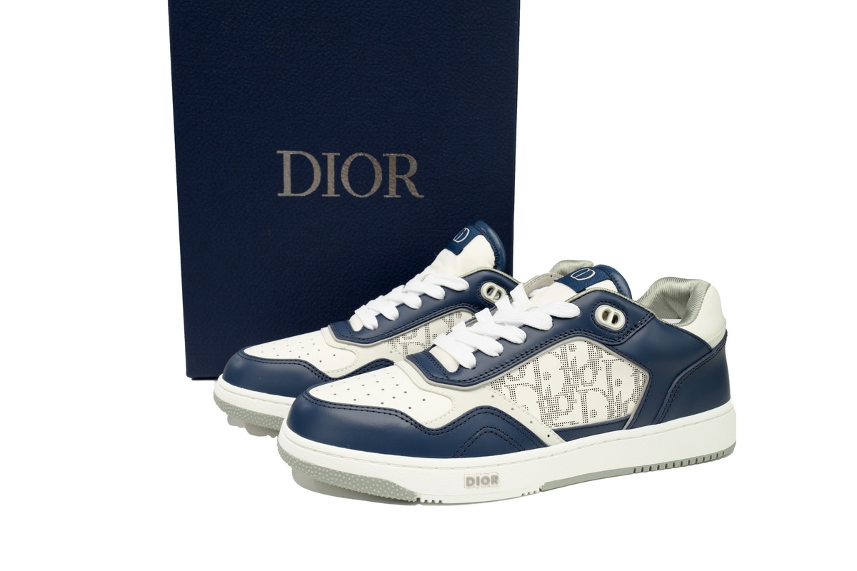 PKGoden Dior B27 Printed Board Shoes Low Purplish Blue