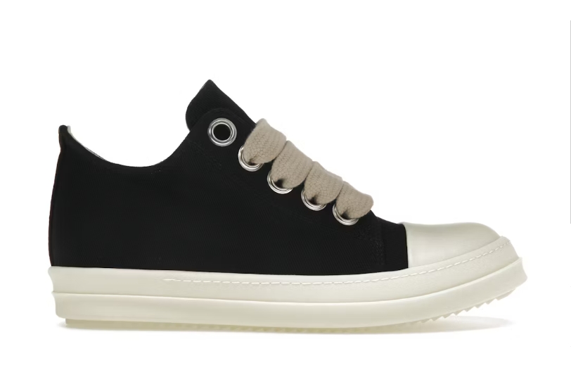 LJR Rick Owens DRKSHDW Canvas Low Top Black Milk