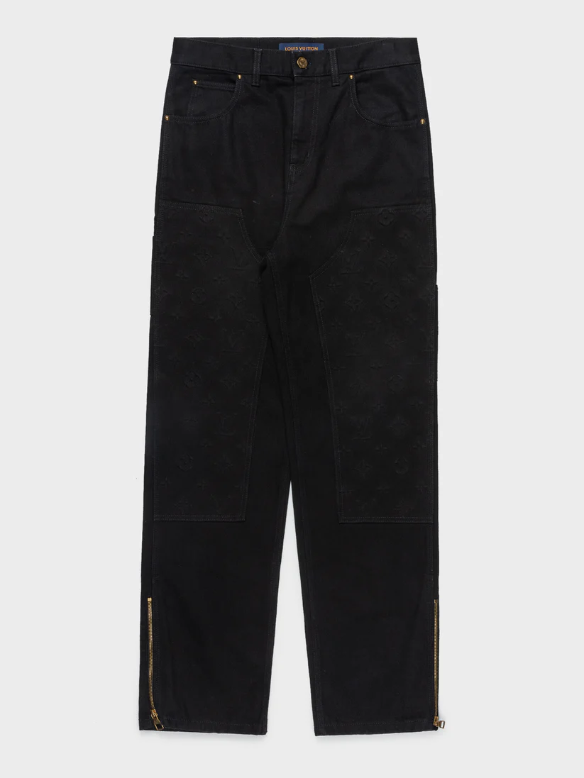 Louis Vuitton Black Monogram Carpenter Pants
