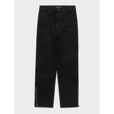 Louis Vuitton Black Monogram Carpenter Pants 01