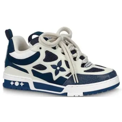 Replica Louis Vuitton LV Skate Sneaker Marine White 01