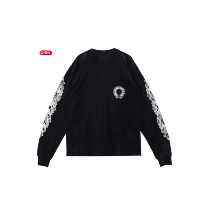 Chrome Hearts Horseshoe Long-Sleeve T-Shirt 'Black/White' 01