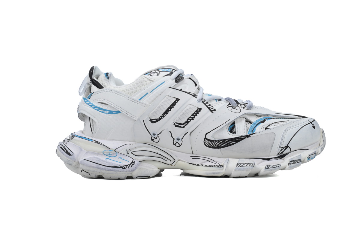 Balenciaga 3rd Track Sneake White Blue 542023 W3SRA 9014