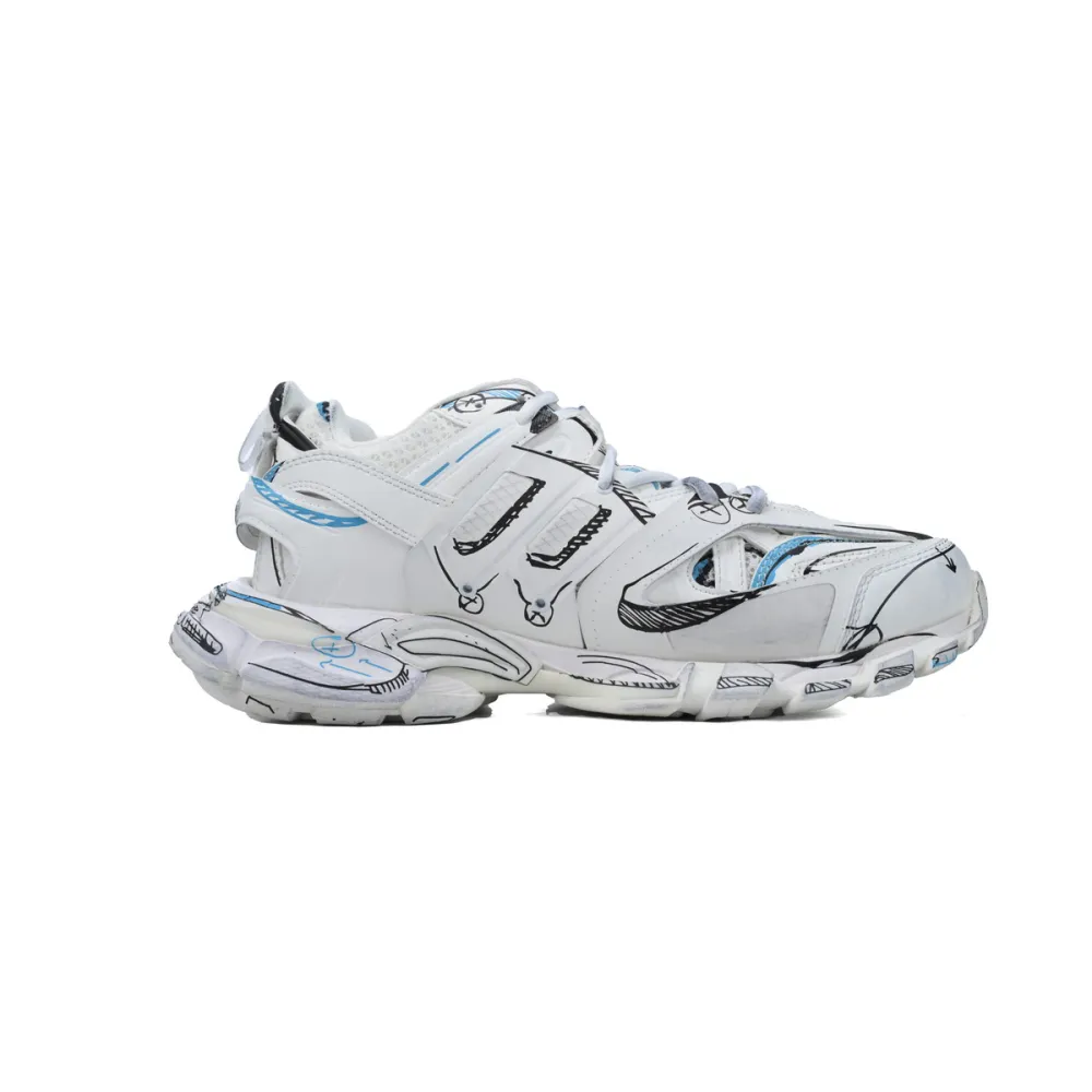 PK Balenciaga 3rd Track Sneake White Blue 542023 W3SRA 9014