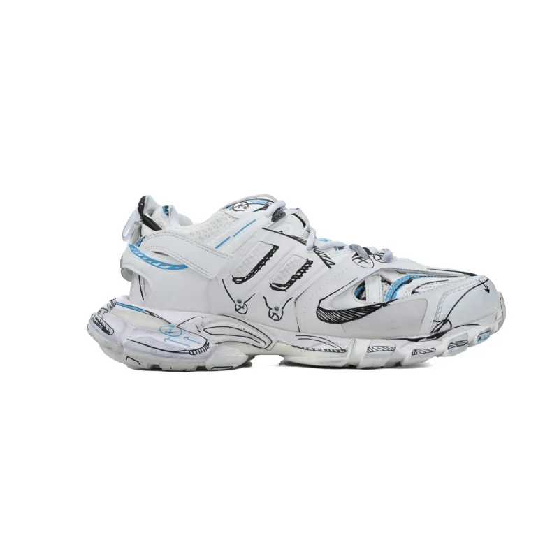 PK Balenciaga 3rd Track Sneake White Blue 542023 W3SRA 9014