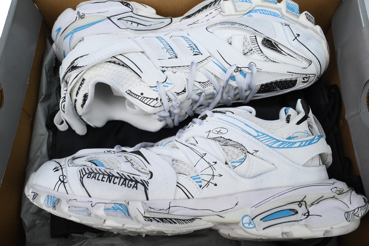 Balenciaga 3rd Track Sneake White Blue 542023 W3SRA 9014