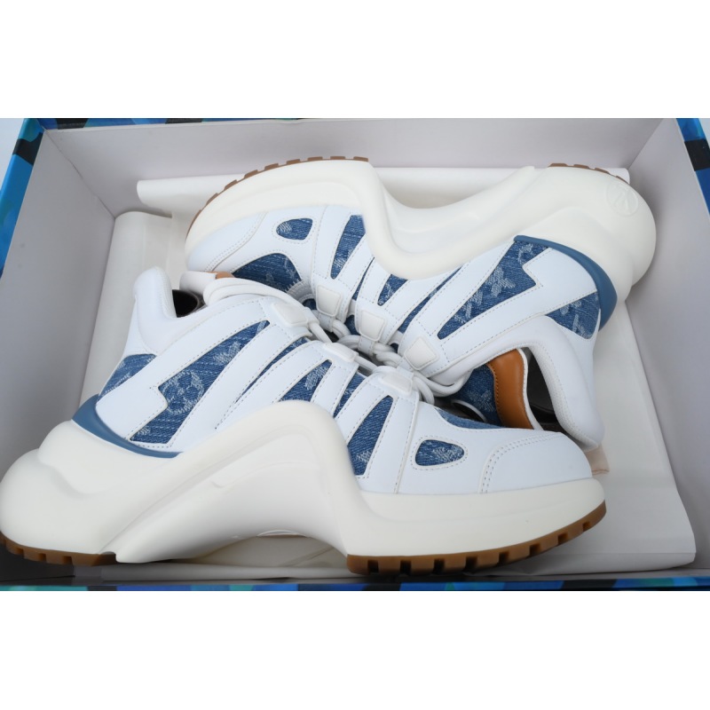 PK Louis Vuitton Archlight Sneakers White and Blue Cowboy