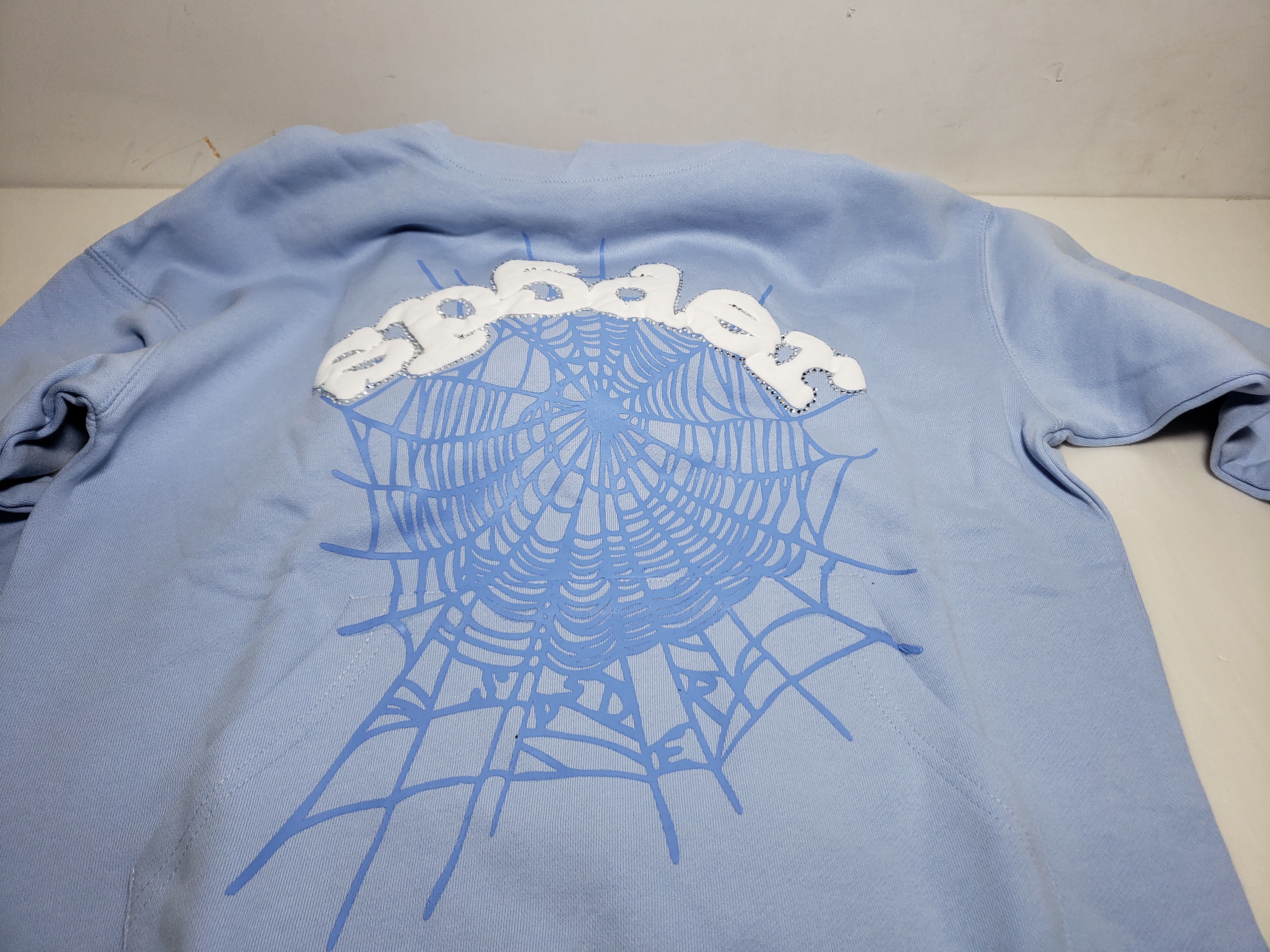 SP5DER Web Hoodie Slime Blue,8208