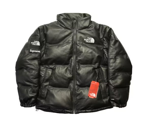 Supreme The North Face Leather Nuptse Jacket black