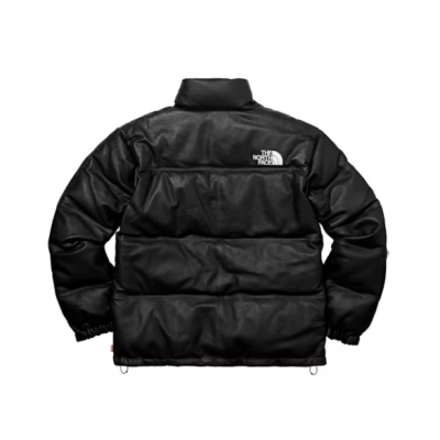 Supreme The North Face Leather Nuptse Jacket black 02