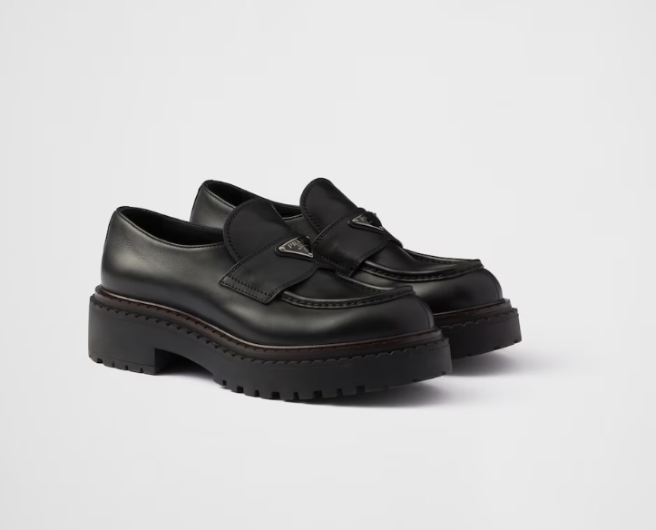 Prada Double Chocolate leather loafers