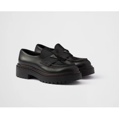Prada Double Chocolate leather loafers 02