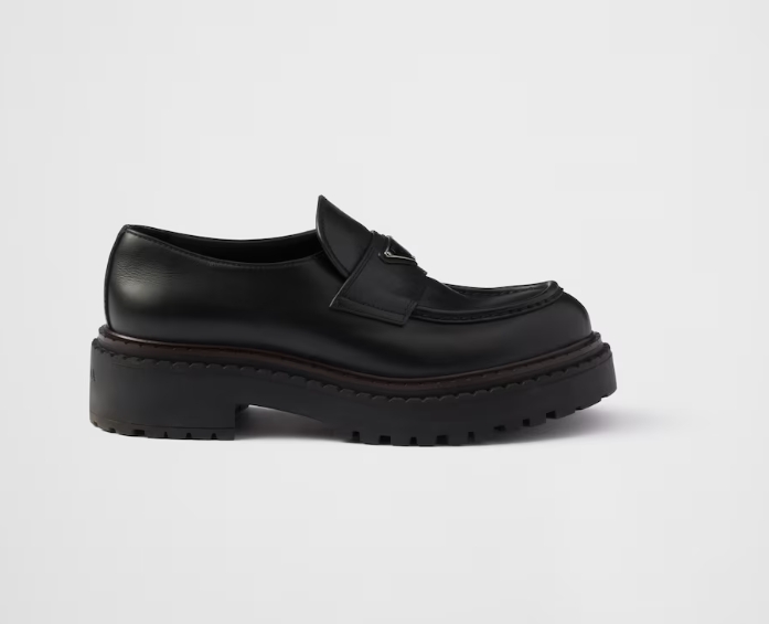 Prada Double Chocolate leather loafers