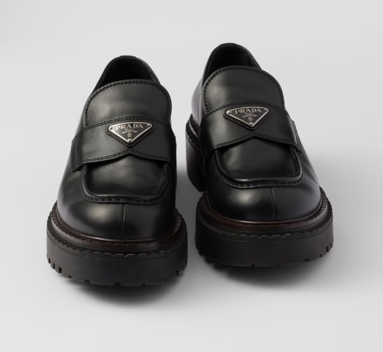 Prada Double Chocolate leather loafers