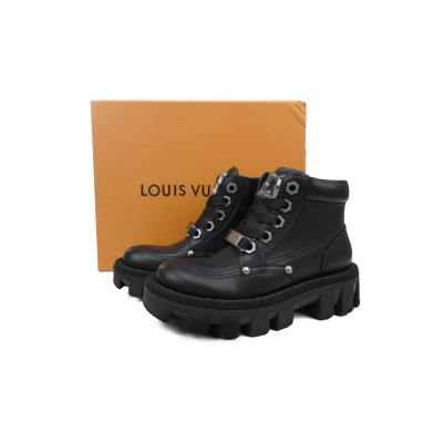 PKGoden LOUIS VUITTON Martin boots Black skin 02