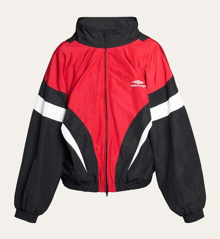 Balenciaga Men's Red Oversized Tracksuit Jacket