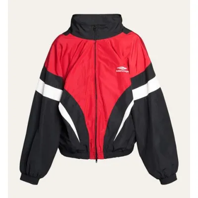 Balenciaga Men's Red Oversized Tracksuit Jacket 01