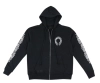 Chrome Hearts Horseshoe Floral Cross-Sleeve Zip Up Hoodie Black/White
