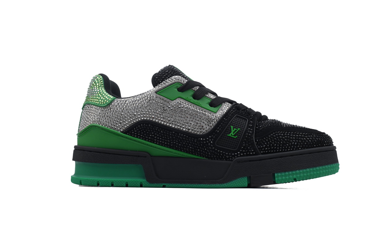 LOUIS VUITTON Trainer Black Green Diamond