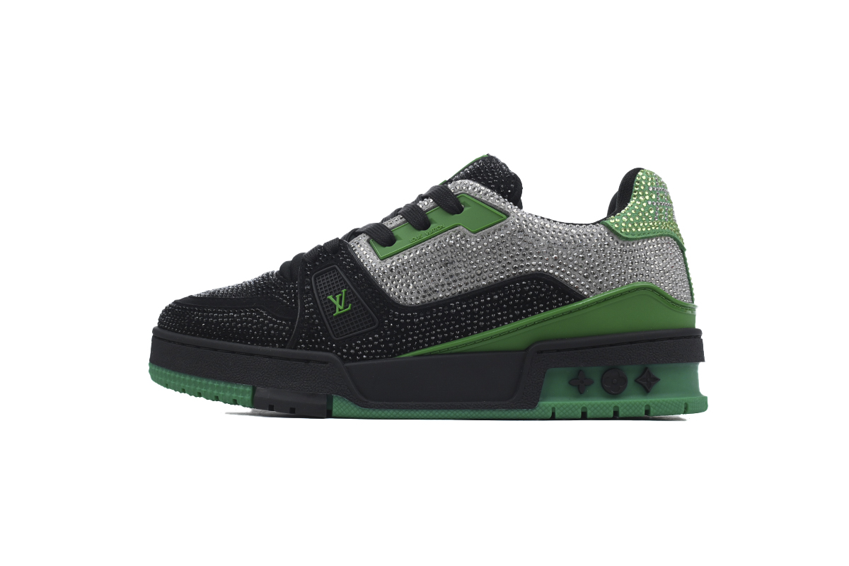 LOUIS VUITTON Trainer Black Green Diamond
