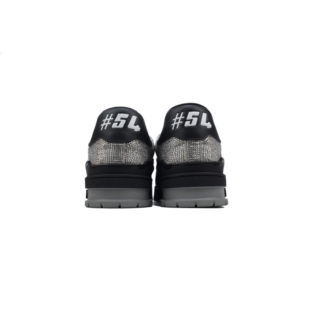 PKGoden LOUIS VUITTON Trainer Black Silver diamond