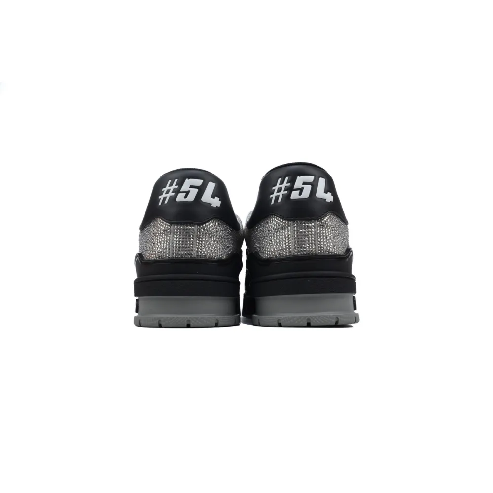 PKGoden LOUIS VUITTON Trainer Black Silver diamond