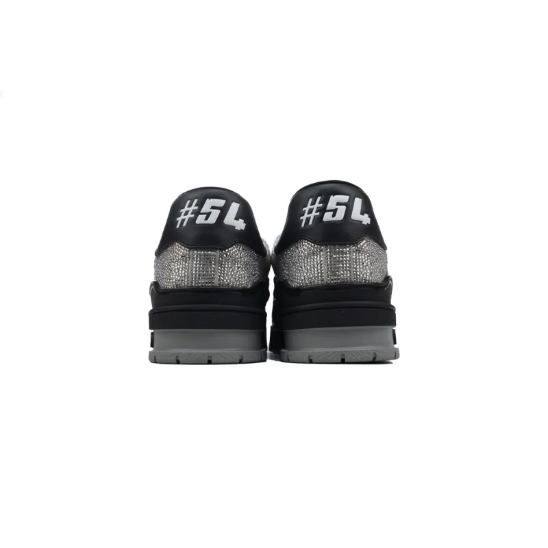 PKGoden LOUIS VUITTON Trainer Black Silver diamond