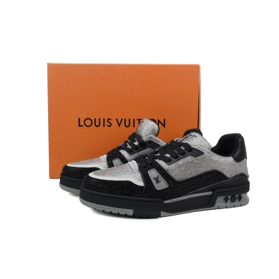 PKGoden LOUIS VUITTON Trainer Black Silver diamond 02