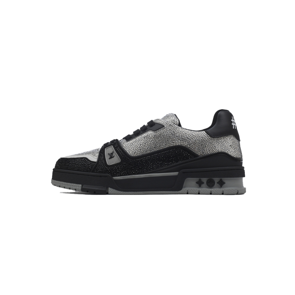 PKGoden LOUIS VUITTON Trainer Black Silver diamond