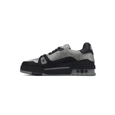 PKGoden LOUIS VUITTON Trainer Black Silver diamond 01