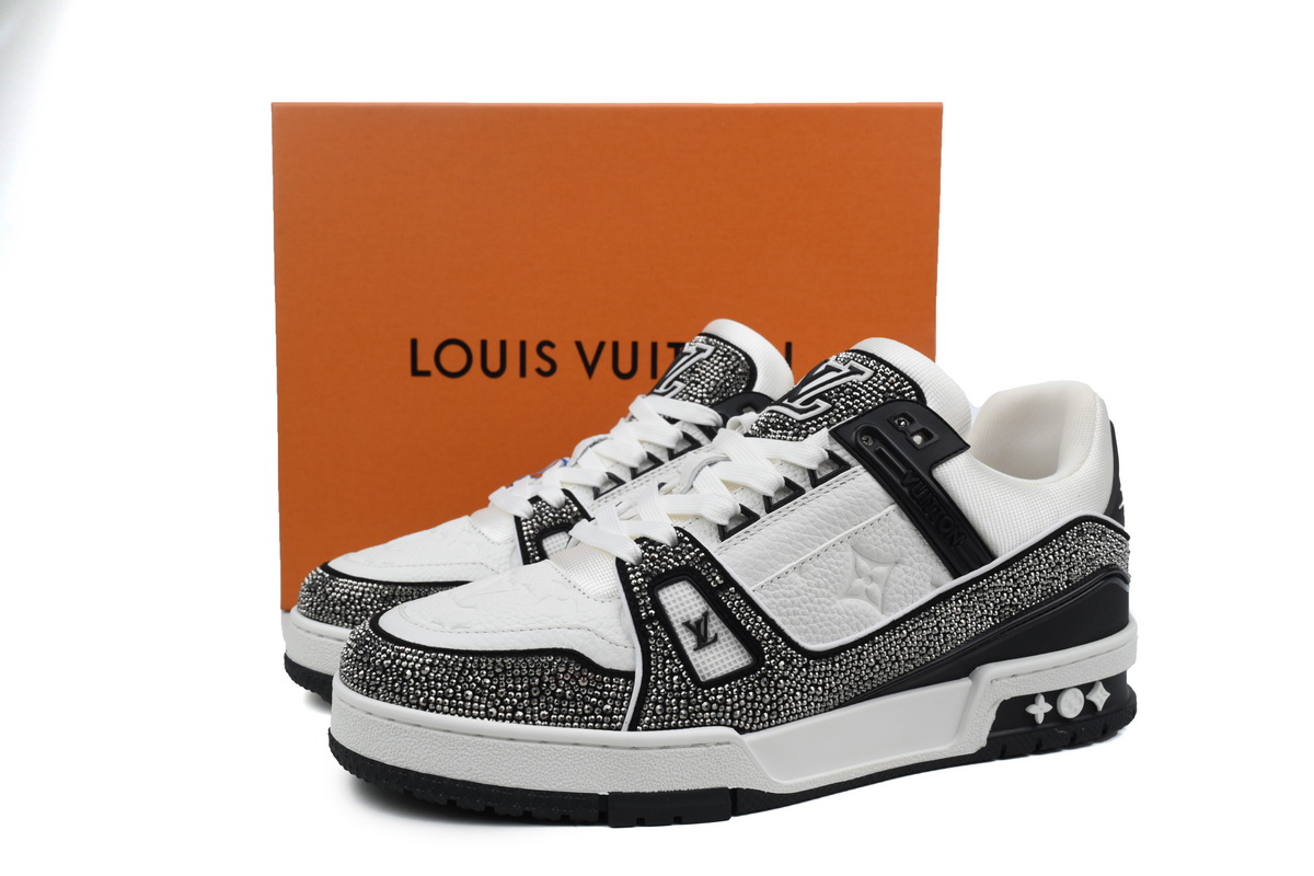 PKGoden LOUIS VUITTON Trainer Black White diamond